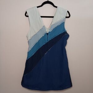 Free People colorblock Blue Sleeveless Dress